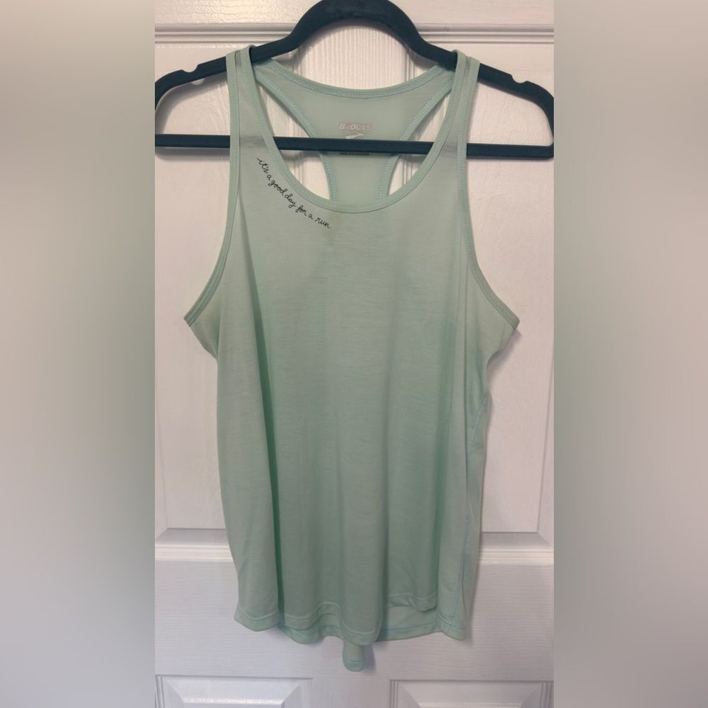 Brooks running tank top - it’s a good day for a run - light blue - Size M